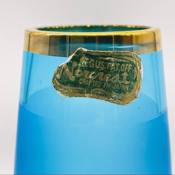 Vintage Norcrest Frosted Bud Vase Hand Painted Gold Edge MCM - Picture 3 of 9